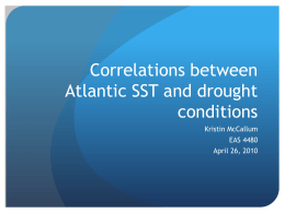 Correlations between Atlantic SST and drought conditions