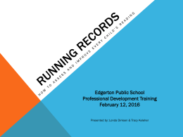 Running Records - Edgerton Public School