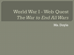 World War I Web Quest