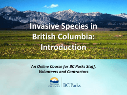 Online Training Course - Invasive Species Council of British Columbia