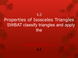 lesson 4.2 Isosceles Trangles