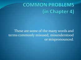 Common Problems Athru L