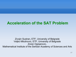 Acceleration of the SAT Problem