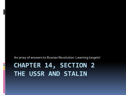 Chapter 14, section 2 The USSR and STalin