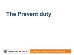 Prevent duty awareness raising slides DfE