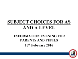 subject choices for as and a level