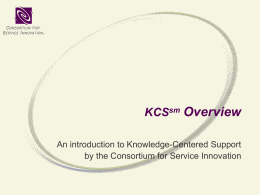 kcs_brief - Consortium for Service Innovation