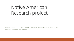 Native American Research project