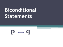 Biconditional Statements PowerPoint File