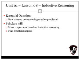 Lesson 08 – Inductive Reasoning