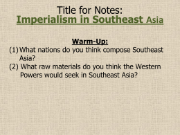 Title: Imperialism in Southeast Asia