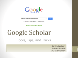 Google Scholar - St. John Fisher College