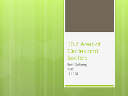 10.7 Area of Circles and Sectors