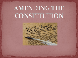 Amending The Constitution