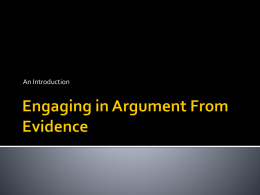 Engaging in Argument from Evidence-Birds