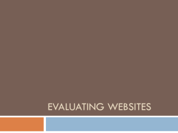 Evaluating Websites - LMS-Professional