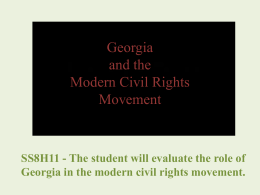 Georgia and the Modern Civil Rights Movement Pt. 2