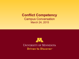 Conflict Competency - University Relations