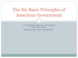 The Six Basic Principles of American Government