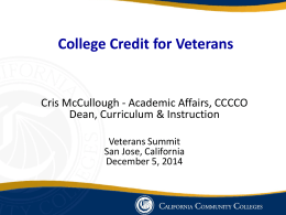 College Credit for Veterans