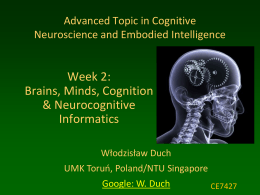 CE7427: Cognitive Neuroscience and Embedded Intelligence