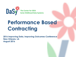 Performance Contracts - The Early Childhood Technical Assistance