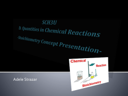 SCH3U-D. Quantities in Chemical Reactions