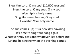 Bless the Lord O my soul (10000 reasons)