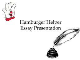 Hamburger Helper Essay Presentation