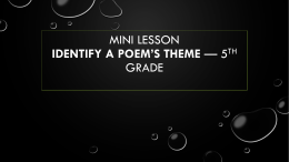 Identify a Poem`s Theme