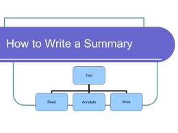 How to Write a Summary