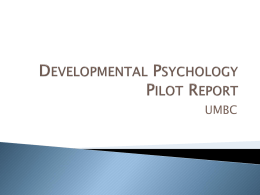 Developmental Psychology Pilot Report