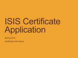 ISIS Graduation Application