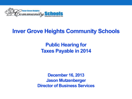 General Fund Levy Changes - Inver Grove Heights Community