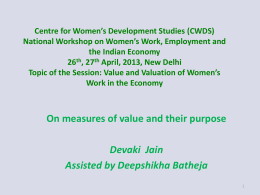 Centre for Women*s Development Studies (CWDS) National