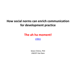Why social norms matter in communication for development practice?