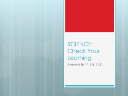 SCIENCE: Check Your Learning