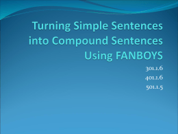 compound sentences fanboys powerpoint