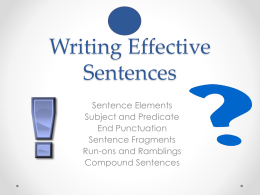 Writing Effective Sentences Packet