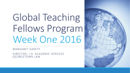 Global Teaching Fellows Program Week One 2016