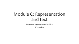 Module C: Representation and text - Mrs McDonald