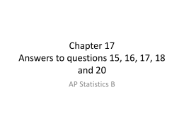 Chapter 17 Answers to questions 15, 16, 17, 18 and 20