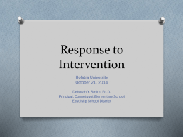Response to Intervention - Hofstra ASCD Student Chapter
