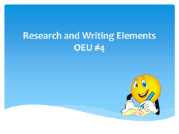 Research and Writing Elements OEU powerpoint