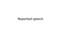 Reported Speech Fichier