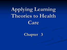 Applying learning theories to health education