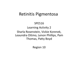 Retinitis Pigmentosa - Center for Teaching and Learning