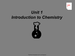 Unit 1 Introduction to Chemistry