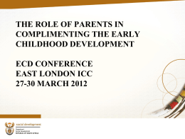 The Role of parents in complimenting the ECD programme