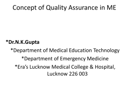 Concept of Quality Assurance in ME[PPT]